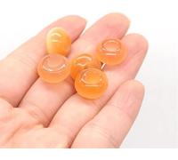 1Pair 50mm Natural Jade Baoding Ball Fitness Pallamano Quarzo Sfera Relax Mano Polso Esercizio Terapia di Massaggio Pietra decorazioni per la casa(Color:Orange,Size:8x14mm-hole)