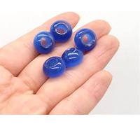 1Pair 50mm Natural Jade Baoding Ball Fitness Pallamano Quarzo Sfera Relax Mano Polso Esercizio Terapia di Massaggio Pietra decorazione della stanza (Color : Blau, Size : 8x14mm-hole 6MM-4PCS)
