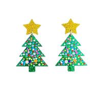 1pair Albero di Natale Paillettes Bullone Orecchini Donna Glitter Delicato Arcobaleno Multicolore Trend Elegante Gioielli Albero di Natale Paillettes, Taglia unica, come descritto