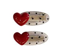 1pair Bella Polka Punti Clip Per Capelli Del Cuore Durabilità Leghe Forcine Stili Dolci Forcine Per Le Donne E Le Ragazze