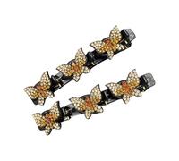 1Pair Elegante Parte Laterale Accessori Per Capelli Strass Ornato Clip Per Le Donne Fissare Testardo E Flyaways Styling Strumento Per Matrimoni