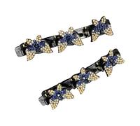 1Pair Elegante Parte Laterale Accessori Per Capelli Strass Ornato Clip Per Le Donne Fissare Testardo E Flyaways Styling Strumento Per Matrimoni