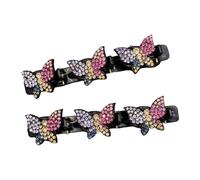 1Pair Elegante Parte Laterale Accessori Per Capelli Strass Ornato Clip Per Le Donne Fissare Testardo E Flyaways Styling Strumento Per Matrimoni