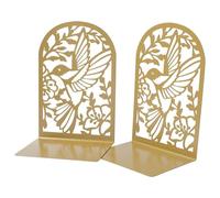 1Pair Fermalibri in Metallo Per Scaffali Cava Uccello Fiore Fermalibri Antiscivolo Resistente Fermalibri Per Scuola Ufficio Biblioteca Fermalibri Metallo Scaffali