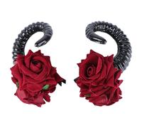 1PAIR GOTHIC ROSE Bobby Pin Exageted Festival Hairpin (bianco e nero)