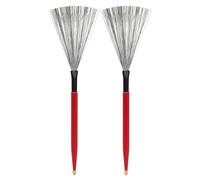 1Pair Manico In Legno Doppia Testa Spazzola Tamburo Metallo Spazzola In Acciaio Al Carbonio Filo Percussioni Drum Stick Speciale Roller Stick