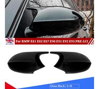 1Pair Nero Lucido Copertura Dello Specchio Laterale Misura Per BMW E87 E81 E82 E88 E90 E91 E92 E93 Pre-LCI 2009-2013 M Stile Specchietto retrovisore Borsette Gloss Black