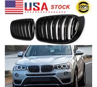 1Pair Paraurti Anteriore Rene Griglie Racing Griglia Compatibile Per BMW X3 X4 F25 F26 2014-2017 Doppia Linea Sport Grill Nero Lucido