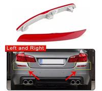 1Pair Paraurti Posteriore Riflettore Orlo Piatto per 5-Series F10 F18 2010-2013