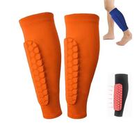 1Pair Shin Guards Soccer Kids, Soccer Shin Guards Adult Youth, Espinilleras De Futbol Para Hombres, Shin Pads Cover for Sports (Orange,M)