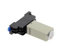 1pc 0-30 Minute Power-on Delay Rotary Knob DPDT Timer Timing Time Relay AC 220V H3Y-2 With Base Socket