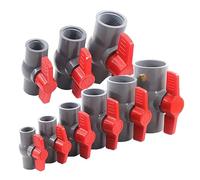 1pc 1/2 "~ 2" tipo di filettatura e presa valvola a sfera in PVC grigio raccordi for irrigazione da giardino acquario serbatoio for pesci interruttore valvola a sfera(Female 1.5 inch)