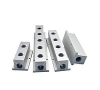 1pc 1/2" BSP Female Thread Solid Aluminum T-Shape Pneumatic Manifold 6 Way 8 Port YZWRWRMKTB