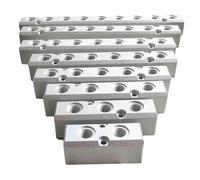 1PC 1/2" BSPP In 1/4" BSPP Out 9 Ways 11 Ports 30x30mm Pneumatic Aluminum Manifold Block Splitter Air Gas Water Oil