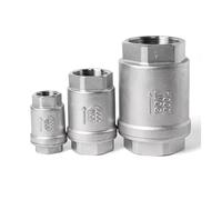 1pc 1/4 "3/8" 1/2 "1" 3/4 "2" BSPT acciaio inossidabile SS304 SS316 filettatura interna verticale sollevamento molla in linea valvola di ritegno DN15 DN25 (1-1/4", SS316L)