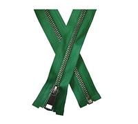 1pc 10/20/30/40/50/60/70/80cm 5# chiusura automatica open-end colorata cerniera in metallo nero per la riparazione di indumenti, Verde, 60cm