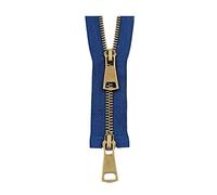 1pc 10/20/30/40/50/60/70/80cm 5# Colorful Open-end Doppi cursori Cerniera in metallo bronzo per riparazione cucito, Blu navy, 80cm