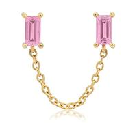 1pc 100% Argento Sterling Due zirconi Orecchini a Catena Lunga per Le Donne Orecchini Piercing orecchino Gioielli pendientes