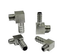 1pc 10mm Hose Barb OD x M10 Metric Male Thread 304 Stainless Steel Elbow Pipe Fitting Coupler Connector Adapter