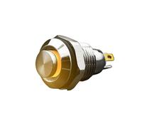 1PC 10mm Metal Push Button Switch with Yellow LED Indicator Self-reset Momentary 4 Pins High Head 1.8V RNUMLIGH