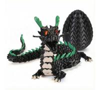 1pc 12-inch 3D Printed Glow in The Dark Dragon Eggs Fidget Toy Night Light for Home Office Desk Decor Collectible Gift Idea(Black Dragon God,G)