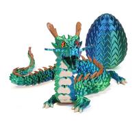 1pc 12-inch 3D Printed Glow in The Dark Dragon Eggs Fidget Toy Night Light for Home Office Desk Decor Collectible Gift Idea(Green Dragon God,G)