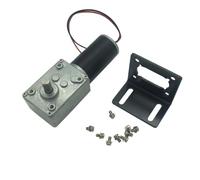 1PC 12V DC Motoriduttore a vite senza fine Riduttore 24v Potente Coppia Elevata 12 Volt Motore Elettrico Cambio Invertito Porta Robot Bringsmart(Size:24v 50rpm,Color:Package B)