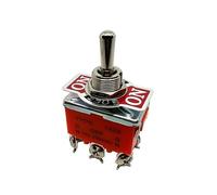 1PC 1322S 12mm 15A 250VAC ON OFF ON DPDT 6 Terminali a Vite Interruttore a Levetta di Alimentazione Autobloccante