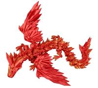 1pc 18 Inch 3D Printed Articulated Dragon with Wings and Egg Multicolor Fantasy Figurine Movable Collectible Toy for Adults Desk Decor(4)