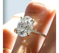 1PC 1CT-5CT Sparkle Ovale BBroken Zircone Anello di Fidanzamento Materiale Fede di Nozze Per Le Donne Promessa Eternity Regalo Dei Monili Fine
