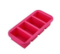 1PC 2/4/6Grid Stampo for congelatore con coperchio Scatola for la conservazione degli alimenti refrigerata Vassoio for il ghiaccio Conservazione della freschezza(Red-4Grid)