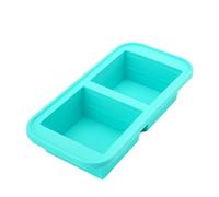 1PC 2/4/6Grid Stampo for congelatore con coperchio Scatola for la conservazione degli alimenti refrigerata Vassoio for il ghiaccio Conservazione della freschezza(Cyan-2Grid)