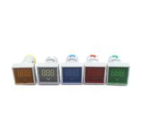 1pc 22MM AC 20-500V Voltmeter Square Panel LED Digital Voltage Meter Indicator Light Tester Red Blue Yellow Green White EKFBQBGW(Green)