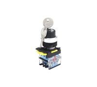 1PC 22MM Chiave Rotary Interruttore di Controllo di Potenza 2/3 Posizione Pulsante Momentaneo/A Scatto 1NO Selettore a Chiave(2 Position,1NO_MOMENTARY_220V 5A)
