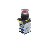 1pc 22mm con luce LED rossa illumina interruttore a pulsante industriale a testa piatta 1NO/1NO1NC interruttore di controllo 'alimentazione(1NO,LATCHING_24V 4A)