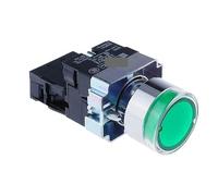 1pc 22mm Momentary XB2-BW3361 Round Push Button Switch with LED Light 1NO 12V Green ZB2-BE101C Controls Switches