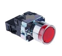 1pc 22mm Momentary XB2-BW3361 Round Push Button Switch with LED Light 1NO 12V White ZB2-BE101C Controls Switches