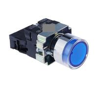 1pc 22mm Momentary XB2-BW3361 Round Push Button Switch with LED Light 1NO 380V Blue ZB2-BE101C