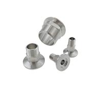 1pc 3/4" BSPT Male Thread KF50 Vacuum Stainless Steel Flange Pipe Hex Pipe Fitting