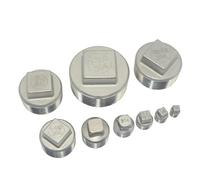 1pc 304 Acciaio Inox Quadrato Testa Cap 1/8" 1/4" 3/8" 1/2" 3/4" 1" 1-1/4" 1-1/2" 2" BSP NPT Maschio Cap Tubo Raccordi (1-1/2" 1 cm)