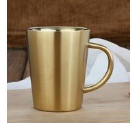 1pc 304 Acciaio Inox Rame Placcato Tazza Parete Doppia Grande Caffè Birra Oro