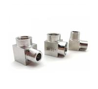 1PC 304 Stainless Steel 90 Degree Elbow 1/8" 1/4" 3/8" 1/2" 3/4" High Pressure Thread Right-Angle Connector Pipe Fittings(Female thread,1/8")