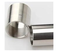 1pc 304 Stainless Steel Pipe Fittings DN8-DN100 Inner Wire Joint Double-End Internal Thread Straight Water Pipe Accessories(DN25) Plumbing Fittings