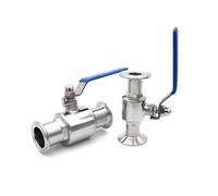 1PC 304 Stainless Steel Through Fast Ball Valve 25mm Three Clip Collar 50.5mm Homemade Diary Product