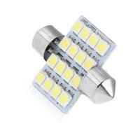 1Pc 31mm 3528 16SMD LED Auto Cupola Striscia Double-Tip Tetto Targa Luce