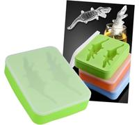 1PC 3D crocodile silicone ice mold with lid beverage ice tray ice box creative personality bar home ice cube mold-Random color.