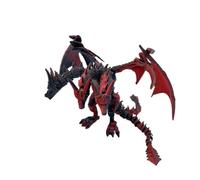 1pc 3D Printed Laser Multicolor Gradient Three Headed Dragon Figurine Fantasy Creature Model Desk Decor Collectible Gift(BLACK)