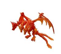 1pc 3D Printed Laser Multicolor Gradient Three Headed Dragon Figurine Fantasy Creature Model Desk Decor Collectible Gift(Rot)