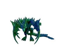 1pc 3D Printed Laser Multicolor Gradient Three Headed Dragon Figurine Mythical Creature Model for Indoor Office Desktop Decoration Room Decor(GREEN)