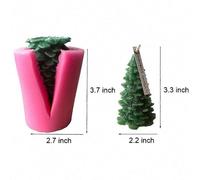 1pc 3D Silicone Candle Mold Christmas Tree Mould DIY Handmade Craft Party Decoration Soap for Home Shop (Rosy Small)
